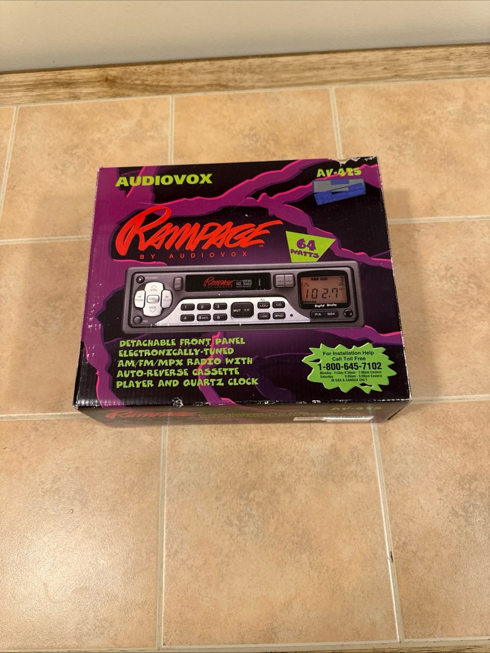 Audiovox Rampage AV-425 Car Stereo AM FM Cassette Player “NOS”